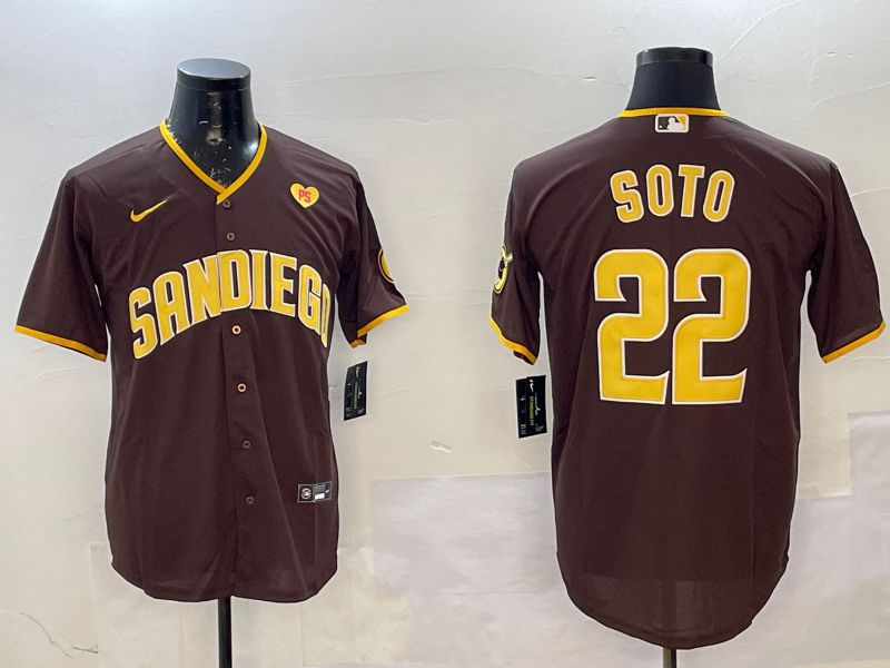 Men San Diego Padres #22 Soto Brown Game 2025 Nike MLB Jersey style 7->san diego padres->MLB Jersey